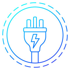 uk electric plug icon, linear design