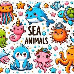 Cartoon Design of Sea Animals