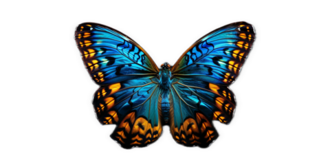 blue vivid detailed beautiful butterfly transparent as a graphic resource
