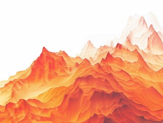 Vibrant Orange Mountain Landscape for Travel Inspiration Generative AI