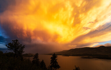 Burning Sunset in the Mountains of Colorado