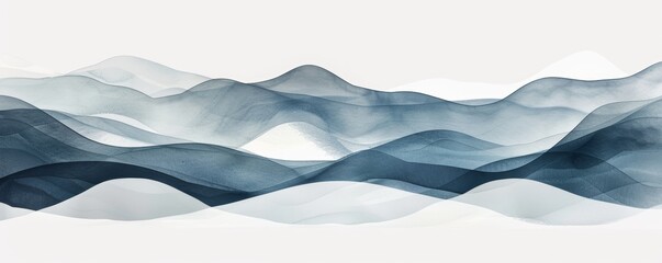 Deep Blue Waves Abstract Background for Calendars and Wallpapers Generative AI