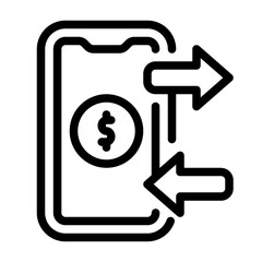 Mobile Transfer Icon With Line Style