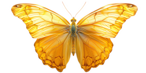 yellow vivid detailed beautiful butterfly transparent as a graphic resource
