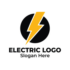 Electric Repair Logo Design Template. Thunderbolt Sign Vector For Electricians  Icon. Energy Logo With Electricity Symbol Element Image For Car Charging Stations.