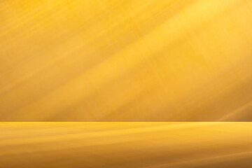 Wall interior background, studio and backdrops show products.with shadow from window color Gold. background for text insertion and presentation product