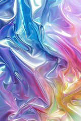 Obraz premium Metallic iridescent rainbow foil texture multi colored background.
