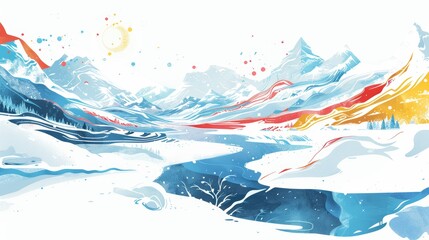 Vibrant Abstract Background for Sami Inspired Designs Generative AI