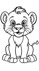 Cute Cartoon lion Vector drawing, svg