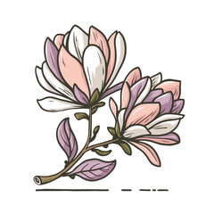 Magnolia Doodle Art: Elegant Flower Sketch for Stylish Designs