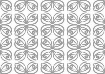 Repeat pattern of small gray butterfly block on white background, replete pattern image background design for fabric printing