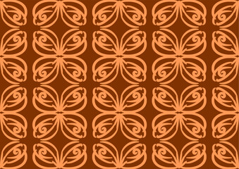 Repeat pattern of small brown orange gold butterfly block on white background, replete pattern image background design for fabric printing
