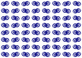 blue line bows repeat pattern on white background, replete pattern image illustration design for fabric printing patter