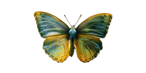 green vivid detailed beautiful butterfly transparent as a graphic resource

