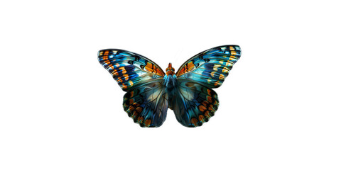 multi colored vivid detailed beautiful butterfly transparent as a graphic resource