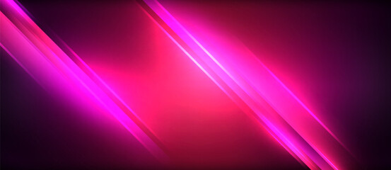 Fototapeta premium Dynamic neon glowing lines geometric techno background. Vector illustration