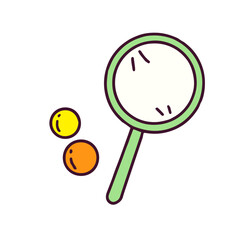 スーパーボール掬いのイラスト　白い背景に分離されたフラットなベクター素材