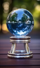 crystal globe on a table