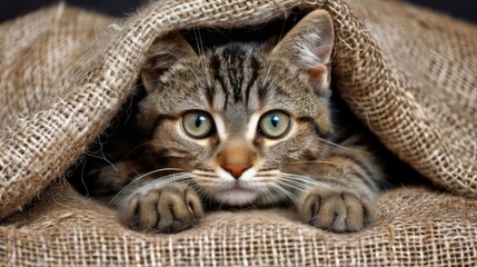 Cozy Cat Hideaway: A Delightful Moment of Feline Playtime