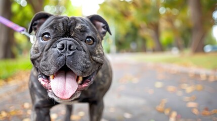 Delightful Moment Captured: Puppy's Playfulness in Nature's Serenity