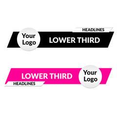 Set Of news lower third label banner