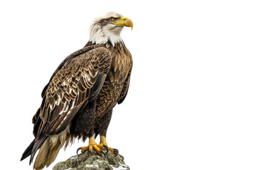 Bald Eagle Perched on Top of Rock