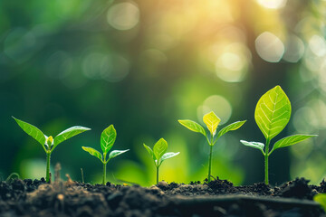 A conceptual image showcasing the growth of green investments, symbolized by a leaves, indicating profitable returns from sustainable and eco-friendly business ventures 