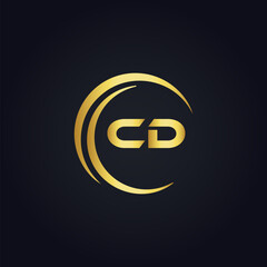 Obraz premium CD logo. C D design. White CD letter. CD, C D letter logo design. Initial letter CD linked circle uppercase monogram logo. C D letter logo vector design. 