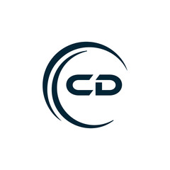 CD logo. C D design. White CD letter. CD, C D letter logo design. Initial letter CD linked circle uppercase monogram logo. C D letter logo vector design. 