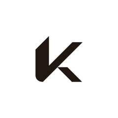 letter vk simple geometric logo vector