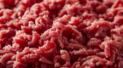 Detailed shot of ground turkey meat, emphasizing its lean quality and fresh appearance, ideal for advertising turkey burgers, isolated background