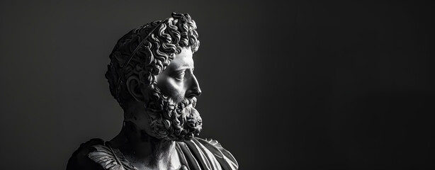 Bust of the Roman Emperor Marcus Aurelius who was noted for his commitment to Stoicism