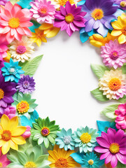 Obraz premium Colorful Floral Frames: Adding Freshness to Your Designs
