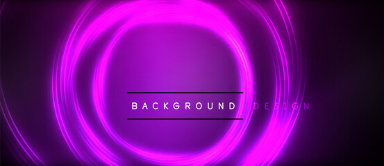 Dynamic neon glowing lines geometric techno background. Vector illustration