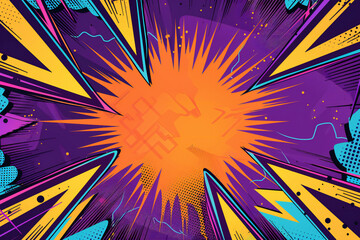 A colorful pop comic art style illustration background