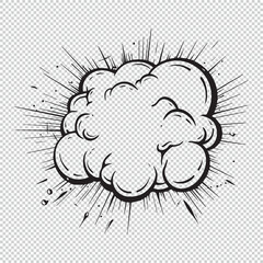 Simple and minimalistic line art cartoon cloud icon, black vector illustrations on transparent background