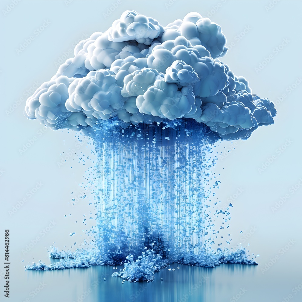 Poster seamless data uploads visualized as flowing digital streams for cloud computing infrastructure and s