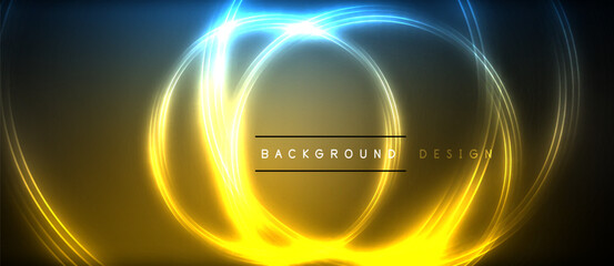 An electric blue and yellow glowing circle resembling an astronomical object on a dark background, with symmetry and a liquidlike texture