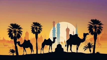 Islamic Ramadan and Eid al-Adha themed background