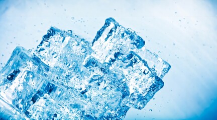 Obraz premium ice cubes with water splash, cool background