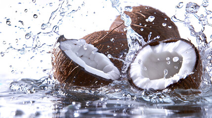 coconut splash in water