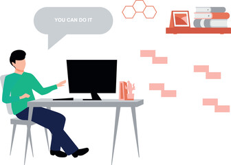 The boy is saying you can do it.