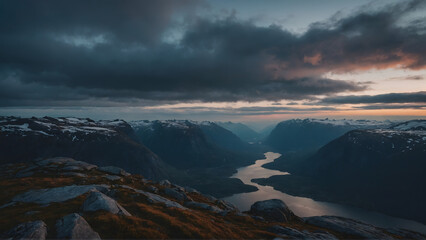 beautiful sunset over the mountains