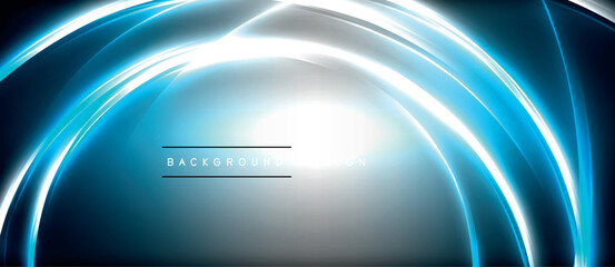 A liquid electric blue and white glowing circle resembling an automotive lighting system on a dark background, reminiscent of a tire rim design