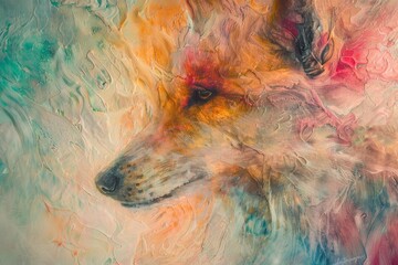 fox impressionisme animal pastel colors abstract artwork