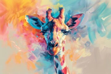 impressionisme giraffe pastel color
