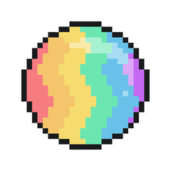 Obraz premium Pride Rainbow Bubble, Pixel Art Icon, Isolated