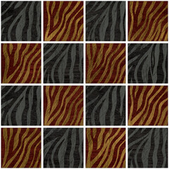 Seamless grid zebra and mosaic pattern colorful colorful of wood wood closeup.	
