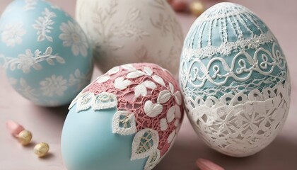 Design a scene with easter eggs decorated with del upscaled_3