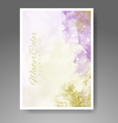 Cards with watercolor background. Design for your cover, date, postcard, banner, logo.